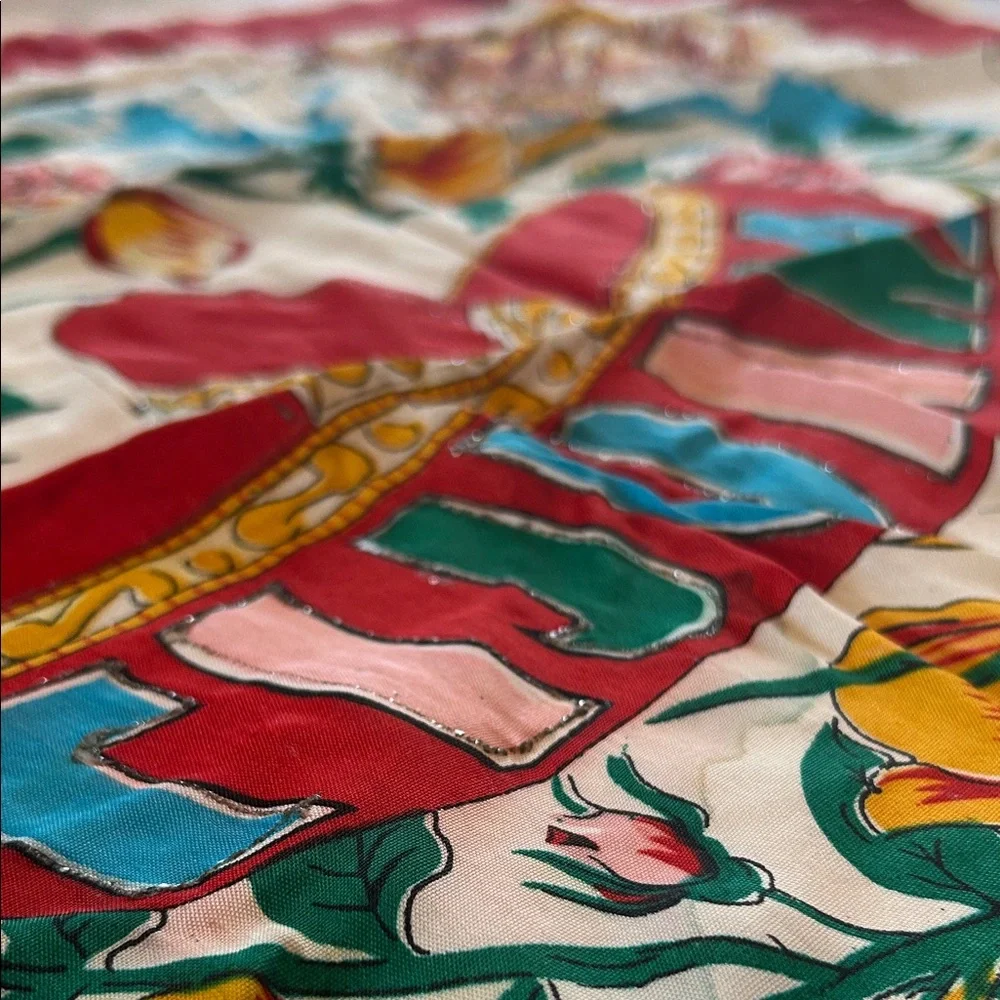 Tijuana Mexico-Themed Vintage Scarf Made in Japan 1940s - 1960s. - Picture 8 of 16